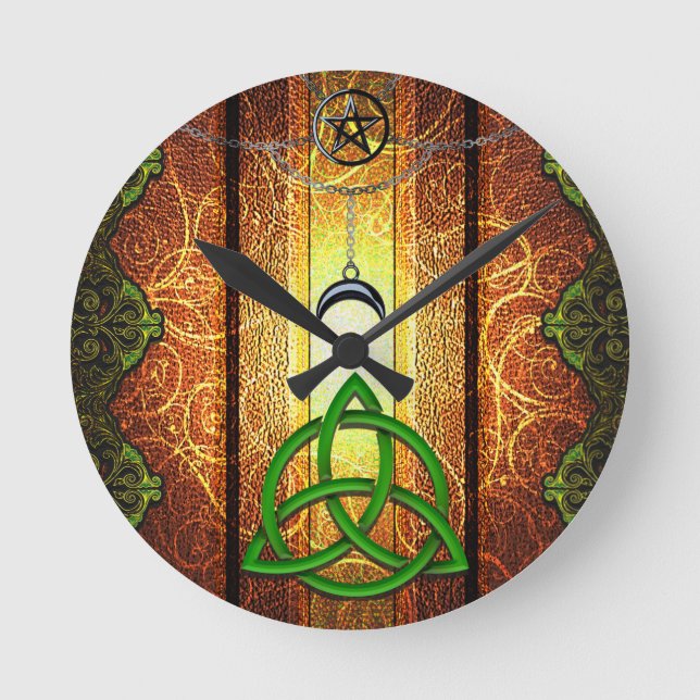 Hednisk bok Mörk magi Spells Wicca & Häxkonst 1 Rund Klocka (Framsida)