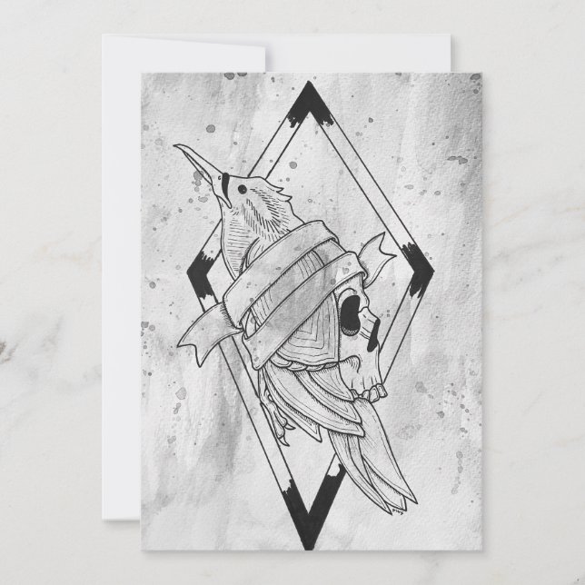 Hednisk gotisk skallekonst julkort (Framsida)