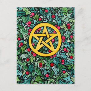 Hednisk Jul Pentagram Vykort