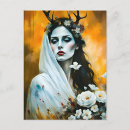 Hedniska kvinna Elen av leden som brud Vykort