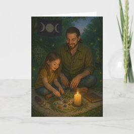 Hedniskt fadersdagsfirande välsignelse kort