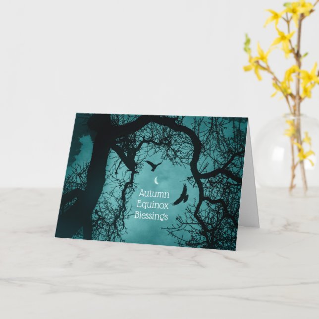 Hedniskt firande Höstdagjämning Mabon välsignelser Kort (Gul blomma)