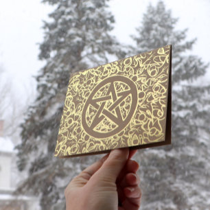 Hedniskt jul-pentagram folierat kort