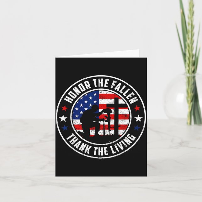 Hedra De Fallna Tacka De Levande USA Flagga Kort (Framsida)