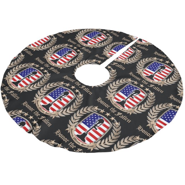 Hedra det stupat - vapenskölden julgransmatta borstad polyester (Vinklad)