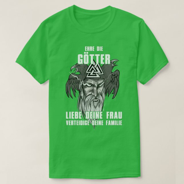 Hedra gudarna kärlek din fru i Walhalla för Vikin T Shirt (Design framsida)