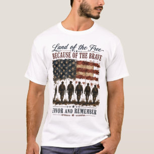 Hedra Och Minnas Fallna Hjältar Patriotisk Gåva T Shirt