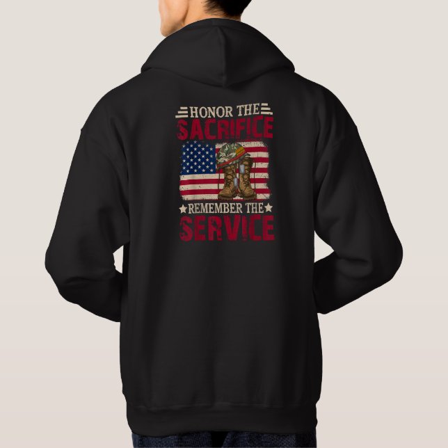Hedra offret minnas tjänsten militär hoodie (Baksida)