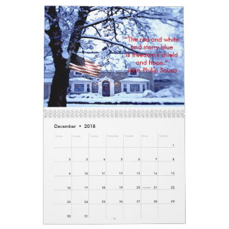Hedra vår kalender för amerikanska flaggan 2018