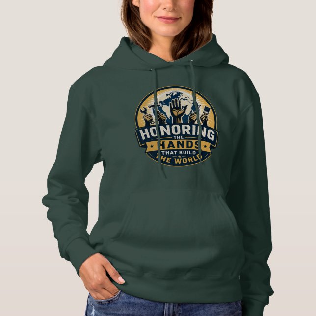 Hedrar de händer som bygger en grön värld t shirt (Framsida)