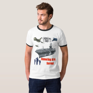 Hedrar mäktig militär vit t shirt
