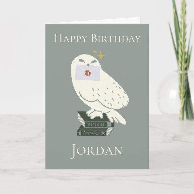 Hedwig Med Brev Nyckfull Teckning Kort (Framsida)