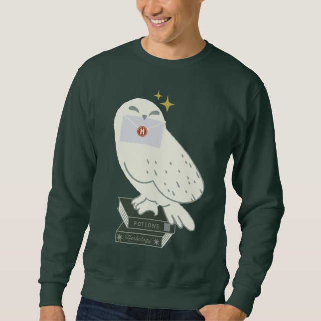 Hedwig Med Brev Nyckfull Teckning Lång Ärmad Tröja (Framsida)