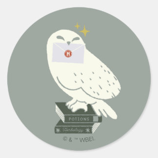 Hedwig Med Brev Nyckfull Teckning Runt Klistermärke
