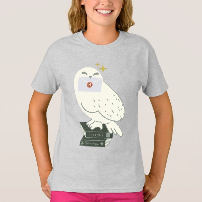 Hedwig Med Brev Nyckfull Teckning T Shirt (Framsida)