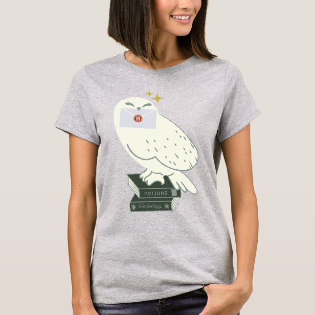 Hedwig Med Brev Nyckfull Teckning T Shirt (Framsida)