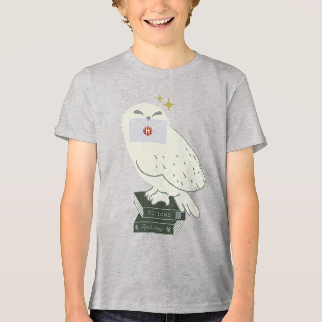 Hedwig Med Brev Nyckfull Teckning T Shirt (Framsida)