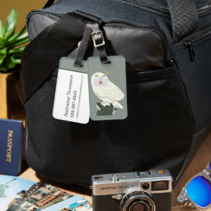 Hedwig Med Brev Whimsical Teckning Bagagebricka