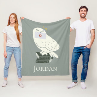 Hedwig med brev Whimsical Teckning Fleecefilt