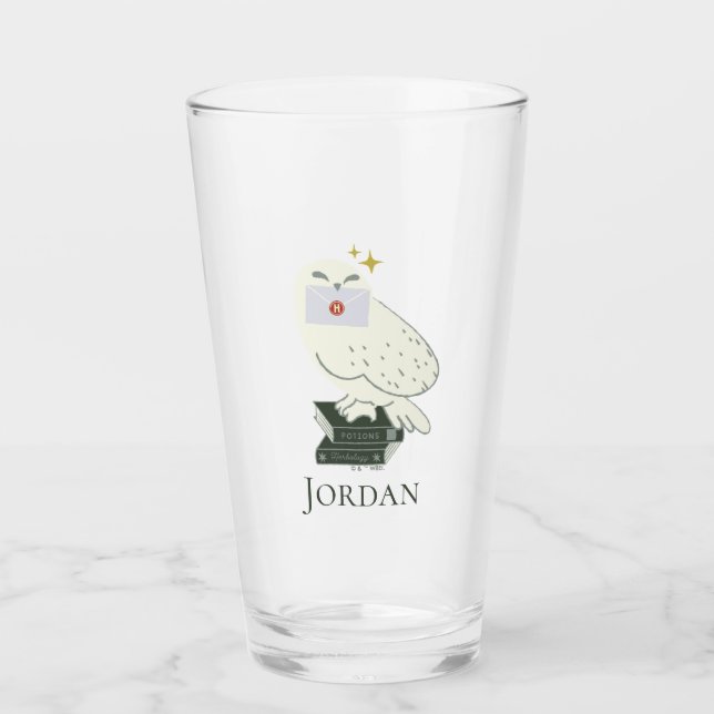 Hedwig Med Brev Whimsical Teckning Glaskopp (Framsida)