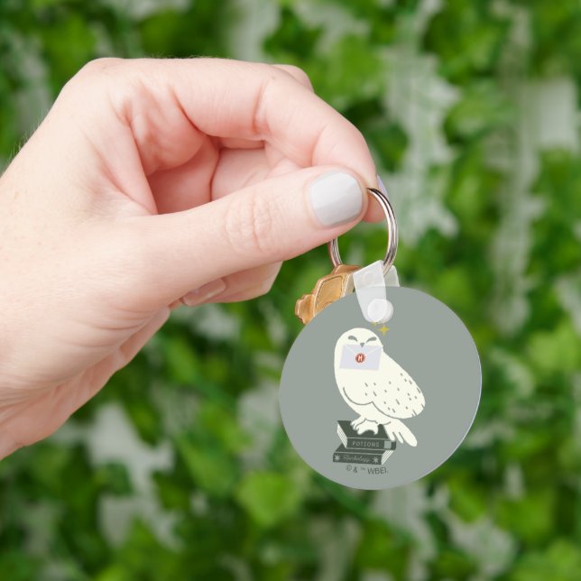 Hedwig med brev Whimsical Teckning Nyckelring (Hand)