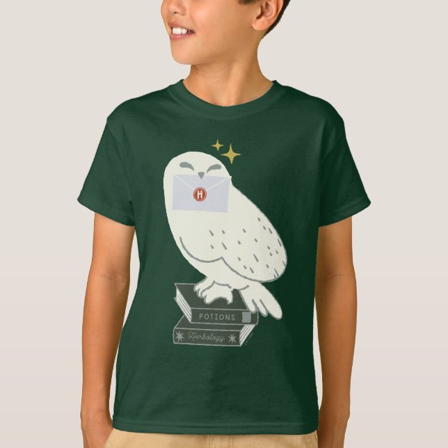Hedwig Med Brev Whimsical Teckning T Shirt (Framsida)