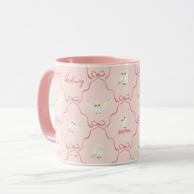 Hedwig Pink Ribbon Pattern Mugg (Framsida vänster)