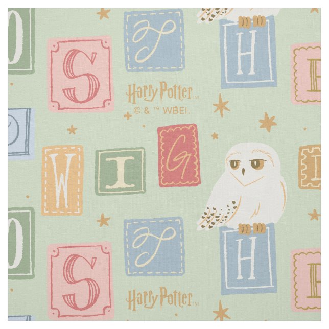 Hedwig Post Letter Block Pattern Tyg (Provkarta)