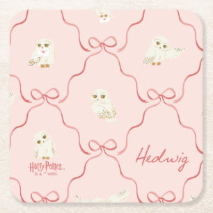 Hedwig Rosa Band Mönster Underlägg Papper Kvadrat