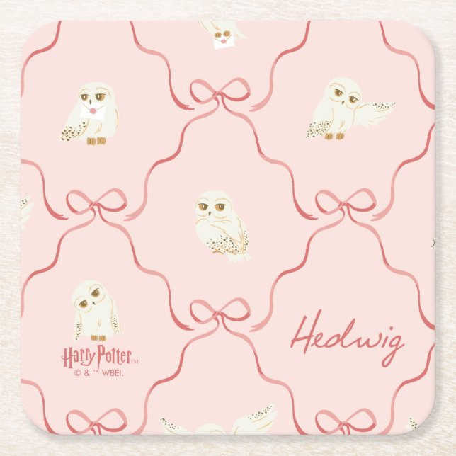 Hedwig Rosa Band Mönster Underlägg Papper Kvadrat (Framsidan)