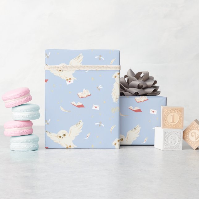 Hedwig uggla postbrev och böcker Mönster Presentpapper (Baby Shower)