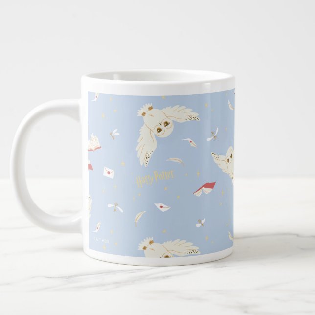 Hedwig Ugglepost Brev och Böcker Mönster Jumbo Mugg (Vänster)