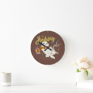 Hedwig Whimsical Skogsteckning Rund Klocka