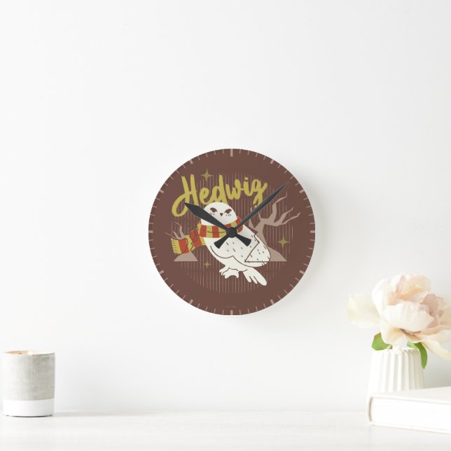 Hedwig Whimsical Skogsteckning Rund Klocka (Hem)