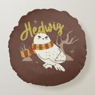 Hedwig Whimsical Skogsteckning Rund Kudde