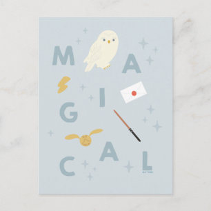 Hedwigh "Magic" Typography Graphic Vykort