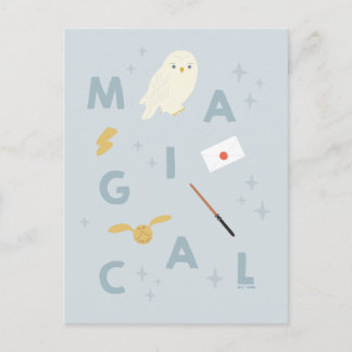 Hedwigh "Magic" Typography Graphic Vykort