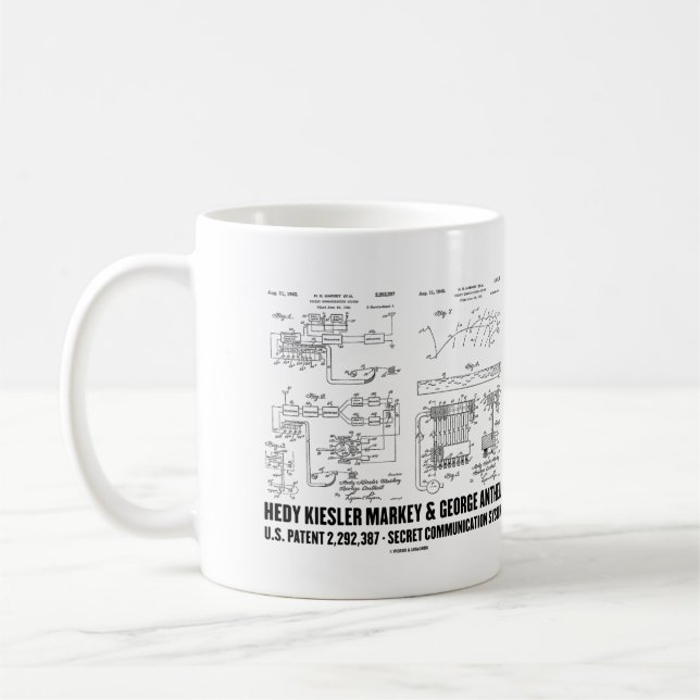 Hedy Kiesler Markey G. Antheil US Patent 2292387 Kaffemugg (Vänster)