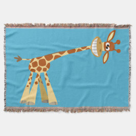 Hee Hee! Cute Fånig Tecknad Giraffe Mysfilt