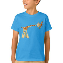 Hee Hee! Cute Tecknad Giraffe Kids T-shirts