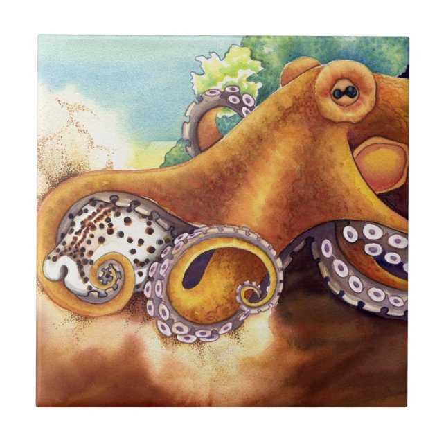 He'e och porslinssnäcka kakelplatta (Framsidan)