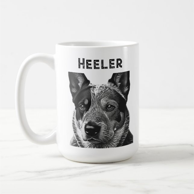 Heeler Blue Heeler Hund Kaffemugg (Vänster)