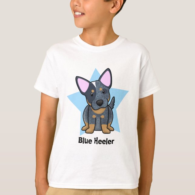 Heeler för Kawaii stjärnablått barn T Shirt (Framsida)