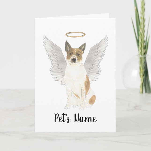 Heeler Sympathy Memorial för röda och vita hundar Kort (Framsida)