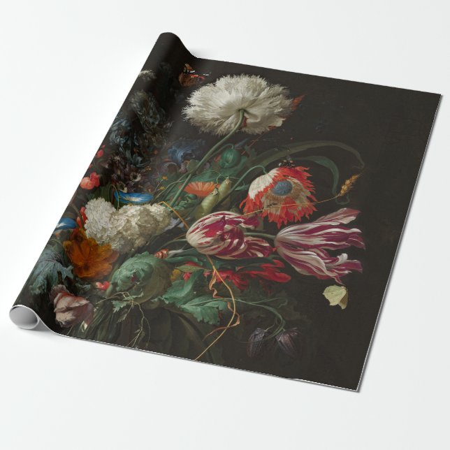 Heem Vas Flowers Painting Presentpapper (Utrullad)