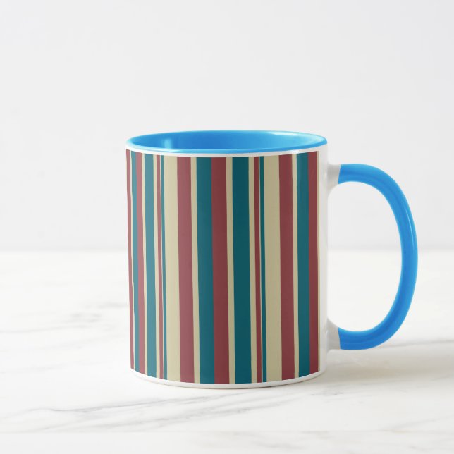 Heffalump Red Blue Beige Rand Ringer Coffee Mugg (Höger)