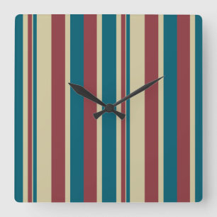 Heffalumps Red Blue Beige Deckcourt Rand Clock Fyrkantig Klocka