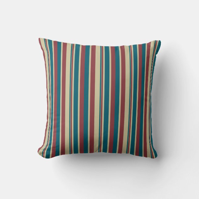 Heffalumps Red Blue Beige Deckcourt Rand Pillow Kudde (Framsida)