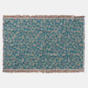 Heffalumps Red Blue Beige Paisley Throw Blanket Filt