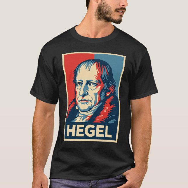 Hegel Pop Art Porträtt T Shirt (Framsida)